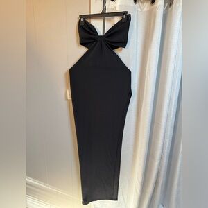 Elegant Black Halter Dress